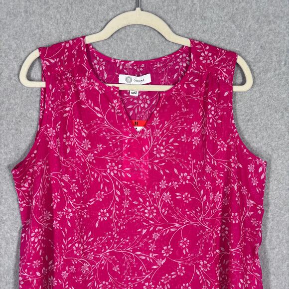 Cristina B Blouse Medium Floral Flowy Sheer Tunic Tank Tiered Cottage Feminine - Picture 2 of 12